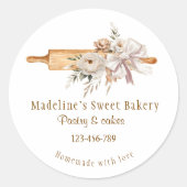 水彩保保フローラ転がのピンベーカリー ラウンドシール (正面)