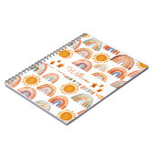 水彩保自然峰モダン虹の名前 ノートブック (左側)