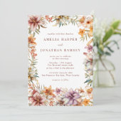 水彩保花結婚の 招待状 (スタンド正面)