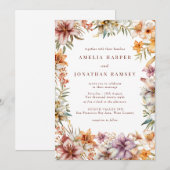 水彩保花結婚の 招待状 (正面/裏面)