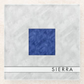 水彩信号航海の海上国旗 ガラスコースター (正面)