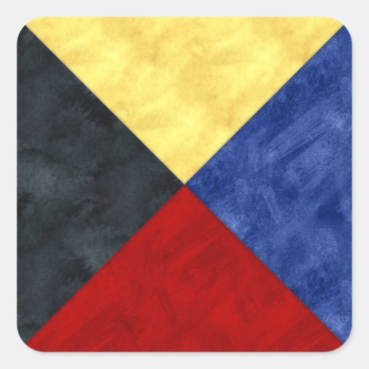 水彩信号航海の海上国旗 スクエアシール (正面)