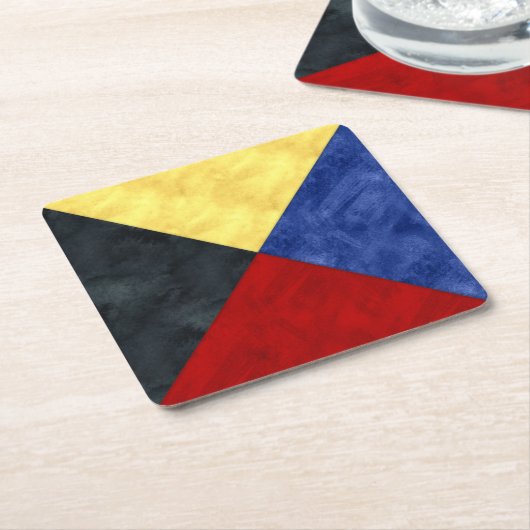 水彩信号航海の海上国旗 スクエアペーパーコースター (アングル)