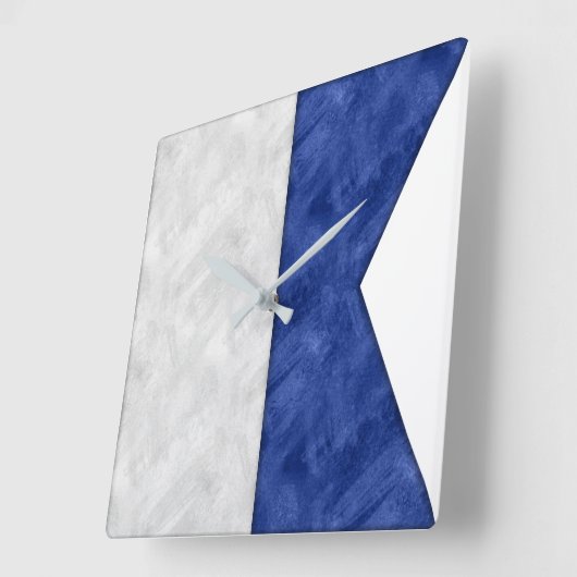 水彩信号航海の海上国旗 スクエア壁時計 (傾斜)