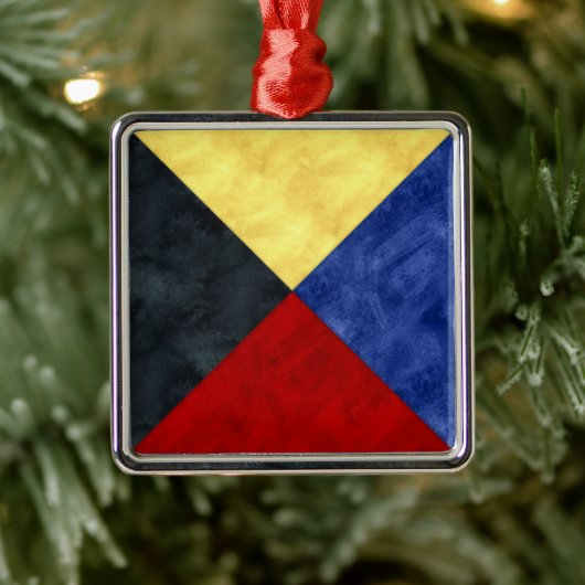 水彩信号航海の海上国旗 メタルオーナメント (ツリー)