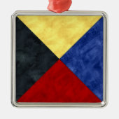 水彩信号航海の海上国旗 メタルオーナメント (正面)
