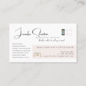 水彩個人図解入りの、写真付きのコンシェルジュロゴ 名刺 (裏面)