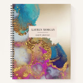 水彩偽金箔パーソナライズモノグラム ノートブック