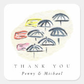 水彩傘ビーチサンキュービター スクエアシール (正面)