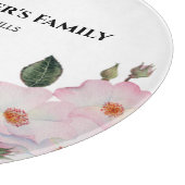 水彩優しいピンクホワイトローズイラストレーション カッティングボード (角)