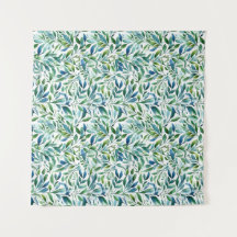 水彩優しい葉植物模様