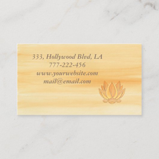 水彩優しい蓮の花シックエレガントな 名刺 (裏面)