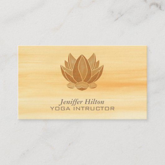 水彩優しい蓮の花シックエレガントな 名刺 (正面)