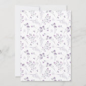 水彩優雅な紫の花の洗礼 招待状 (裏面)