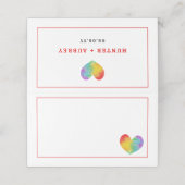 水彩充填プライドハートゲイレズ結婚ビアン プレイスカード (外部開封)