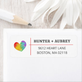 水彩充填プライドハートゲイレズ結婚ビアン ラベル