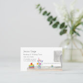 水彩先生ズデスク読ズ書チューター 名刺 (スタンド正面)