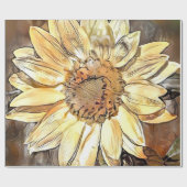 水彩光沢ひまわりコレクシエレガントョン ラッピングペーパー (フラット)