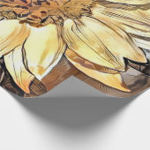 水彩光沢ひまわりコレクシエレガントョン ラッピングペーパー (角)