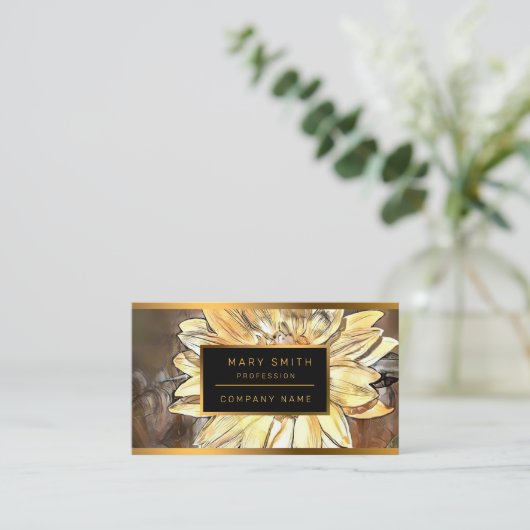 水彩光沢ひまわりコレクシエレガントョン 名刺 (スタンド正面)