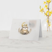 水彩光沢ムーンクラウン カード (黄色い花)