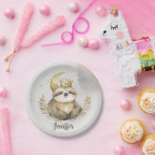 水彩光沢ムーンクラウン ペーパープレート (パーティー)