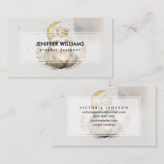 水彩光沢ムーンクラウン 名刺 (正面/裏面)