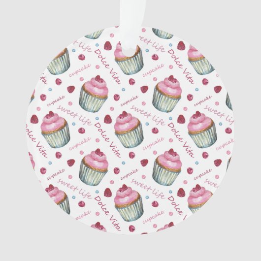 水彩入りカップケーキ オーナメント (正面)