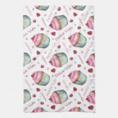 水彩入りカップケーキ キッチンタオル (縦)