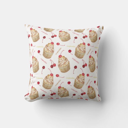 水彩入りカップケーキ クッション (正面)