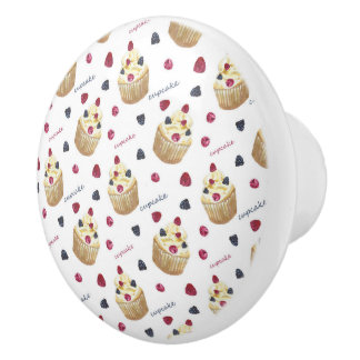 水彩入りカップケーキ セラミックノブ