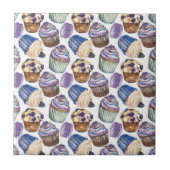 水彩入りカップケーキ タイル (正面)