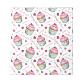 水彩入りカップケーキ ノートパッド (正面)