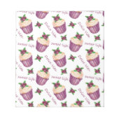 水彩入りカップケーキ ノートパッド (正面)