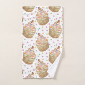 水彩入りカップケーキ バスタオルセット (ハンドタオル)