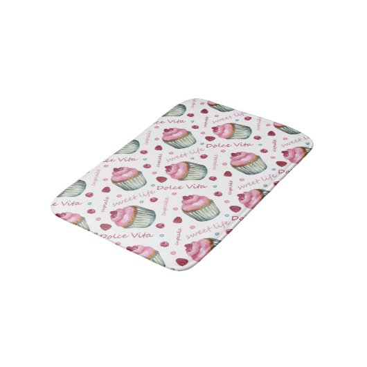 水彩入りカップケーキ バスマット (アングル)