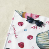 水彩入りカップケーキ ビーチタオル (インサイチュ)