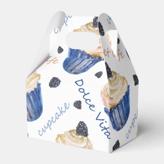 水彩入りカップケーキ フェイバーボックス (正面サイド)