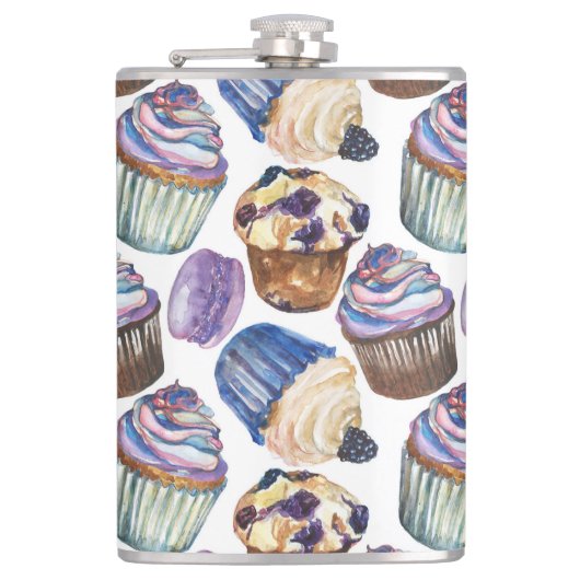 水彩入りカップケーキ フラスク (正面)
