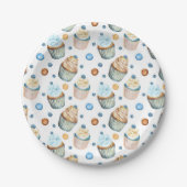 水彩入りカップケーキ ペーパープレート (正面)