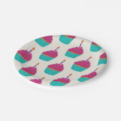 水彩入りカップケーキ ペーパープレート (アングル)