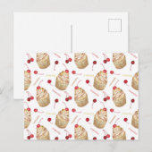 水彩入りカップケーキ ポストカード (正面/裏面)