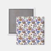 水彩入りカップケーキ マグネット (正面/裏面)