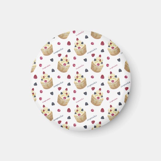 水彩入りカップケーキ マグネット (正面)