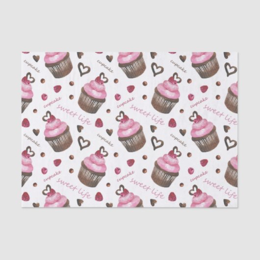 水彩入りカップケーキ 薄葉紙 (正面)