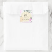 水彩全誕生日果実手描きパーティー スクエアシール (バッグ)