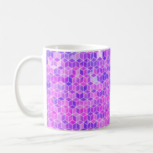 水彩六角イラストレーション コーヒーマグカップ (左)