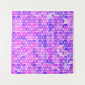 水彩六角イラストレーション タペストリー (正面(横))