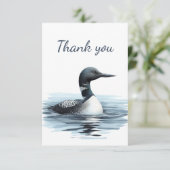 水彩共通のルーン鳥の野生動物自然動物 サンキューカード (スタンド正面)