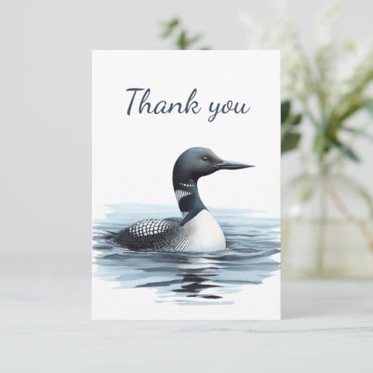 水彩共通のルーン鳥の野生動物自然動物 サンキューカード (スタンド正面)